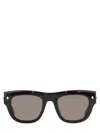 Alexander Mcqueen Angular Black Acetate Sunglasses With Glossy Finish In Black
