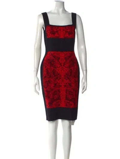 Pre-owned Alexander Mcqueen Animal Print Knee-length Dress In Black