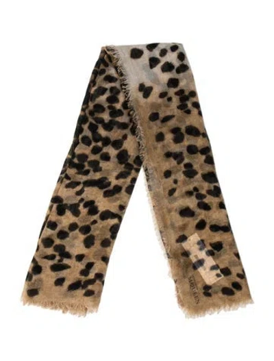 Pre-owned Alexander Mcqueen Animal Print Scarf In Neutrals