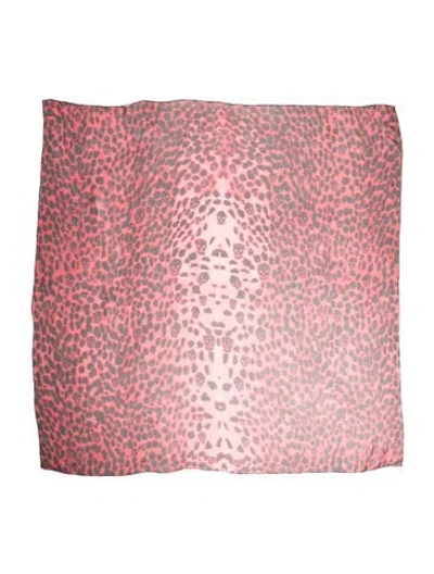 Pre-owned Alexander Mcqueen Animal Print Scarf In Red