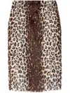 Alexander Mcqueen Leopard-print Faux Fur Midi Skirt In Brown