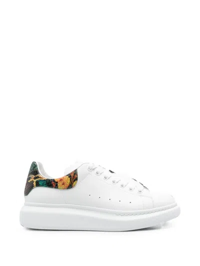 Alexander Mcqueen Animal-print Lace-up Sneakers In White