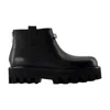 Alexander Mcqueen Ankle Boots Smooth Calfskin Chunky Sole In Black