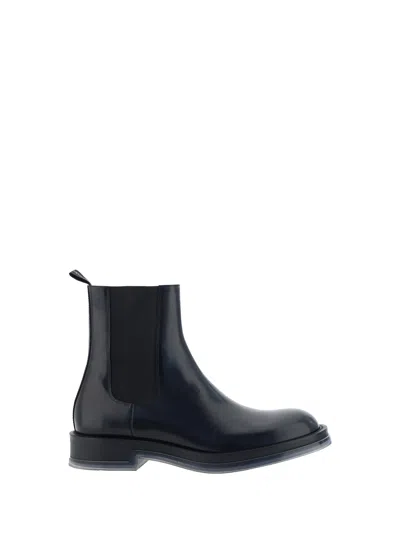 Alexander Mcqueen Ankle Boots In Black/silver/transpa