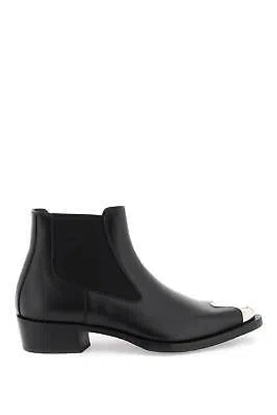 Pre-owned Alexander Mcqueen Ankle Boots Chelsea -punk- Man Sz.8 Eur.41 750380widy2 Black