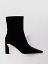 Alexander Mcqueen Ankle Boots Fabric Pointed Toe In Black