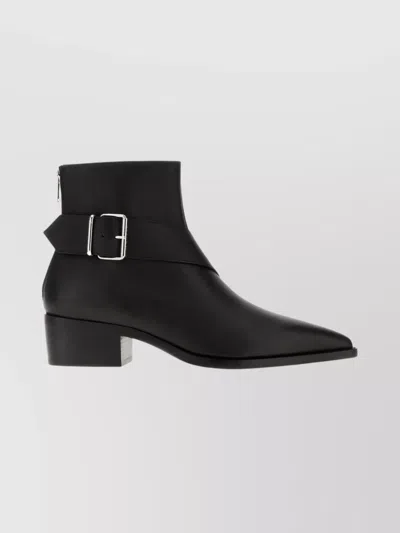 ALEXANDER MCQUEEN ANKLE BOOTS WITH BLOCK HEEL AND BUCKLE