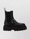 Alexander Mcqueen Ankle Boots With Buckle And Chunky Sole In Black