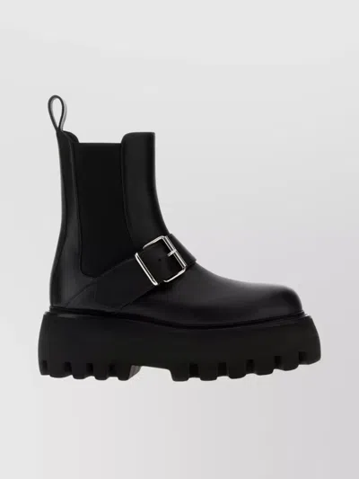 ALEXANDER MCQUEEN ANKLE BOOTS WITH BUCKLE AND CHUNKY SOLE