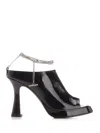 Alexander Mcqueen Ankle Chain Strap Sandals Black