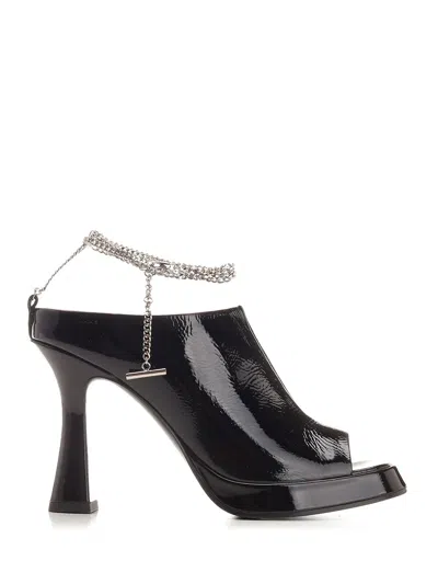 Alexander Mcqueen Ankle Chain Strap Sandals Black