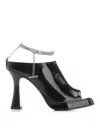 Alexander Mcqueen Ankle Chain Strap Sandals In Black