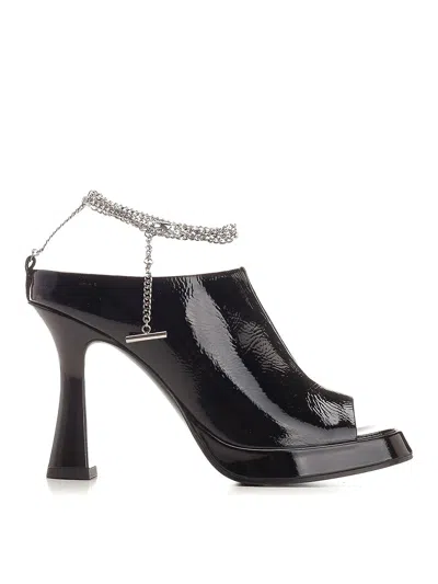 ALEXANDER MCQUEEN ANKLE CHAIN STRAP SANDALS