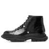 Alexander Mcqueen Tread Boots In Black Leather In Multi