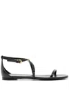 Alexander Mcqueen Leather Harness Sandals In 黑色