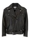 Alexander Mcqueen Oversized Antiqued Leather Biker Jacket