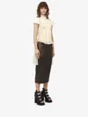 Alexander Mcqueen Antiqued Leather Pencil Skirt In Dark Brown