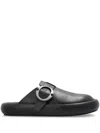 Alexander Mcqueen Men's Arc Leather Clogs In 黑色