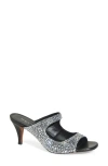 Alexander Mcqueen Mcqueen Arc Crystal Slide Sandal In Black/silver