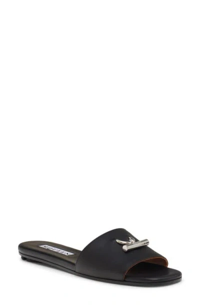 Alexander Mcqueen Arc Flat Slide Sandal In Black