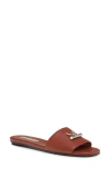 Alexander Mcqueen Arc Flat Slide Sandal In Siena/silver