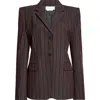 Alexander Mcqueen Pinstripe Single-breasted Jacket In Black - Burgundy