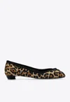 Alexander Mcqueen Printed Calf-hair Armadillo Ballerinas In Brown