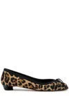 Alexander Mcqueen Printed Calf-hair Armadillo Ballerinas In Leopard