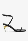 Alexander Mcqueen Armadillo 65 Metal Bar Sandals In Black