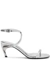 Alexander Mcqueen Rmadillo Metal-bar Sandals In Silver
