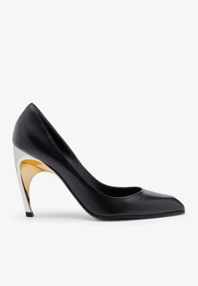 ALEXANDER MCQUEEN ARMADILLO 95 LEATHER PUMPS