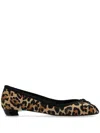 Alexander Mcqueen Armadillo 20 Leopard-print Ballet Flat In Black