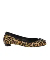 Alexander Mcqueen Printed Calf-hair Armadillo Ballerinas In Black