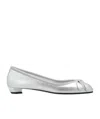 Alexander Mcqueen Armadillo Leather Ballerina Shoes In Gray