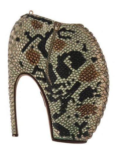 Pre-owned Alexander Mcqueen Armadillo Heel Ornament In Neutrals