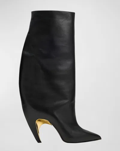 ALEXANDER MCQUEEN ARMADILLO LEATHER OVER-THE-KNEE BOOTS