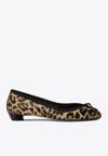 Alexander Mcqueen Armadillo Leopard-print Ballet Flats In Beige