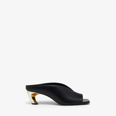 Alexander Mcqueen Armadillo Leather Comma-heel Mules In Black