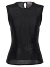 Alexander Mcqueen Metallic-threading Knitted Tank Top In Black