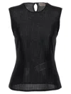 Alexander Mcqueen Metallic-threading Knitted Tank Top In Black