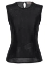 Alexander Mcqueen Metallic-threading Knitted Tank Top In Black