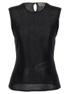 Alexander Mcqueen Metallic-threading Knitted Tank Top In Black