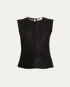 Alexander Mcqueen Armour Stitch Knit Top In Nero Nero