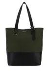Alexander Mcqueen Army Green Canvas Shopping Bag In Brown