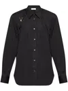 Alexander Mcqueen Harness Shirt With Unique T Buckle Detail In Black