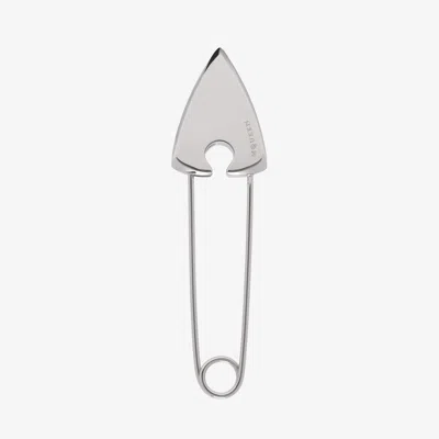 Alexander Mcqueen Arrow Safety Pin Brooch In Palladium