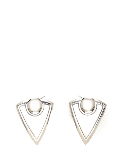Alexander Mcqueen Arrow Triangle Shape Earrings In Silver