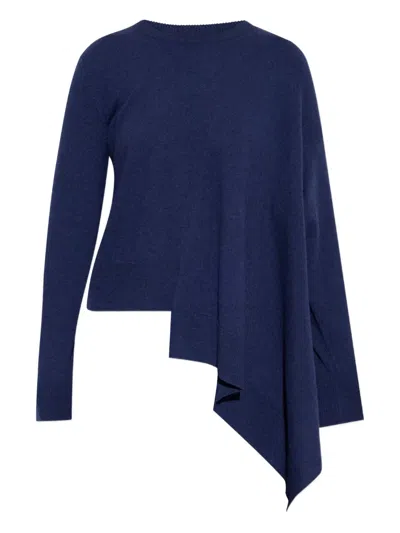 Alexander Mcqueen Asymmetric Cashmere Sweater In Blue