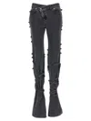 Alexander Mcqueen Baggy Low-rise Tied Jeans In Black