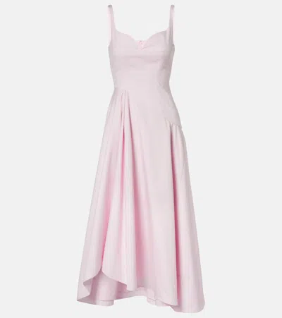 Alexander Mcqueen Poplin Midi Dress In Ice Pink